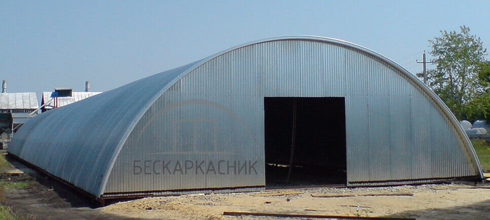 Бескаркасные ангары арочного типа  в Краснодарском крае